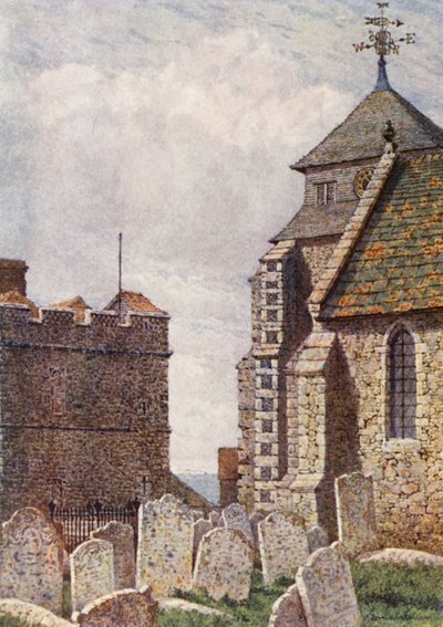 Iglesia Minster, Isla de Sheppey (litografía en color) de William Biscombe Gardner
