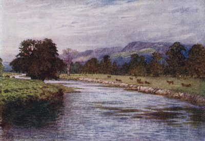 En el Derwent, Parque Chatsworth (litografía en color) de William Biscombe Gardner