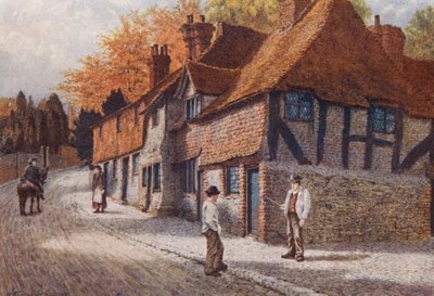 The Old Almshouses, Westerham (litografía en color) de William Biscombe Gardner