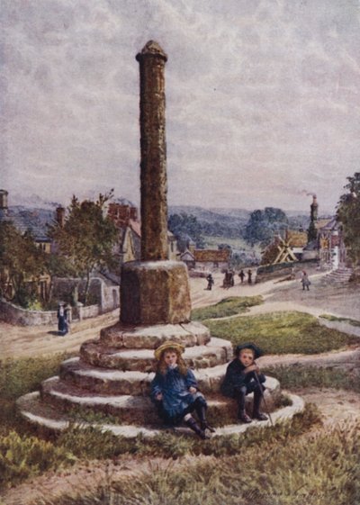 La Vieja Cruz, Great Longstone (litografía en color) de William Biscombe Gardner