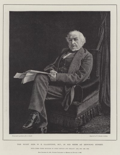 El Muy Honorable W E Gladstone, MP, en su Habitación en Downing Street de William Biscombe Gardner