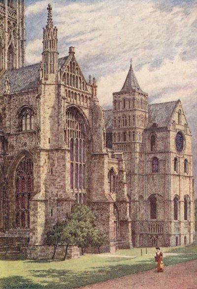 El lado sur de la catedral de Canterbury (litografía en color) de William Biscombe Gardner