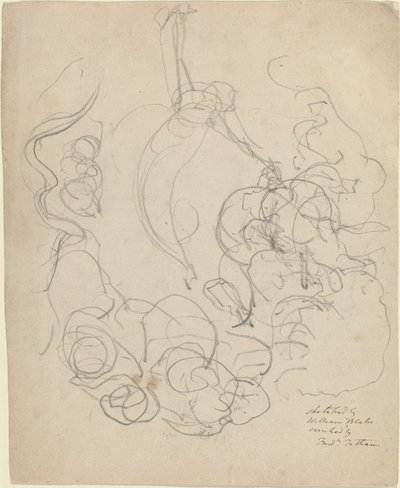 Una Figura Ascendiendo en una Gloria de Nubes (?) de William Blake