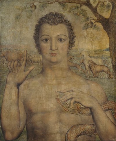 Adán nombra a las bestias de William Blake