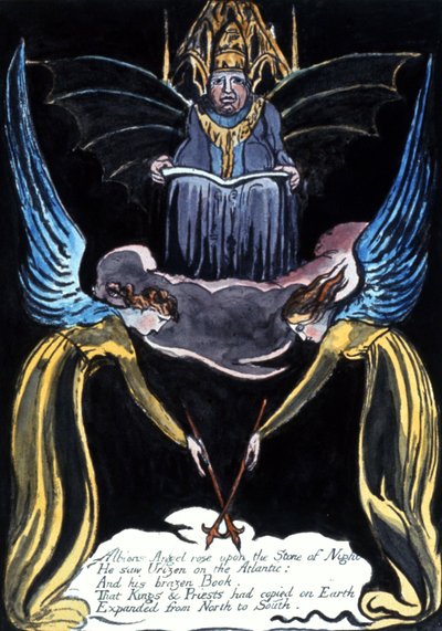 El ángel de Albión se elevó sobre de William Blake