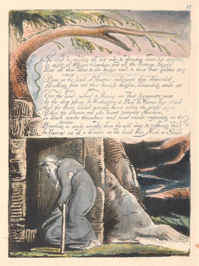 América. Una Profecía, Lámina 14, Así Gritó Él.... de William Blake