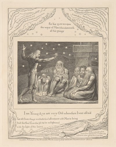 Libro de Job, Plancha 12, La ira de Elihú de William Blake