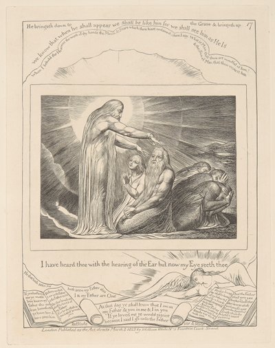 Libro de Job, Lámina 17, La visión de Cristo de William Blake