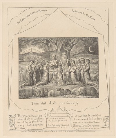 Libro de Job, Lámina 1, Job y su familia de William Blake