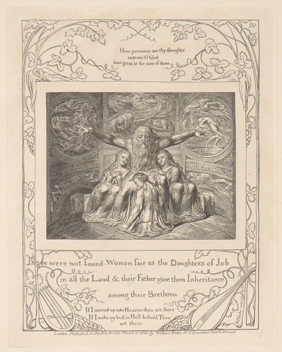 Libro de Job, Lámina 20, Job y sus hijas de William Blake