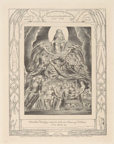Libro de Job, Lámina 2, Satán ante el Trono de Dios de William Blake