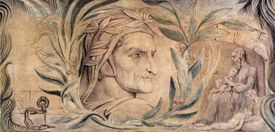 Dante Alighieri, c.1800-03 (pluma y tinta con temple sobre lienzo) de William Blake