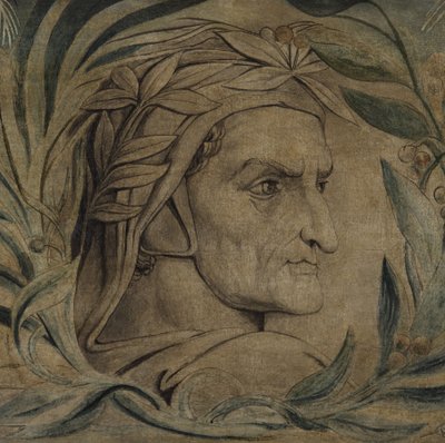 Dante Alighieri, c.1800-03 (pluma y tinta con temple sobre lienzo) de William Blake