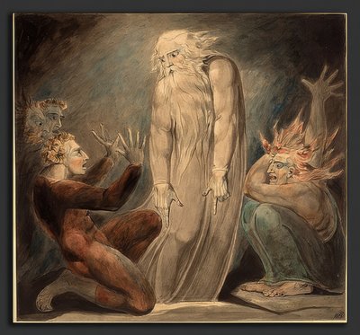 El Espíritu de Samuel Aparece a Saúl de William Blake