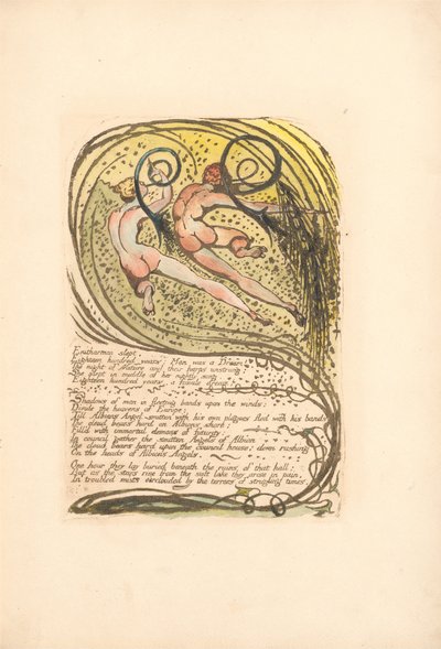 Europa. Una Profecía, Lámina 10, Enitharmon durmió . . . .  (Bentley 12) de William Blake