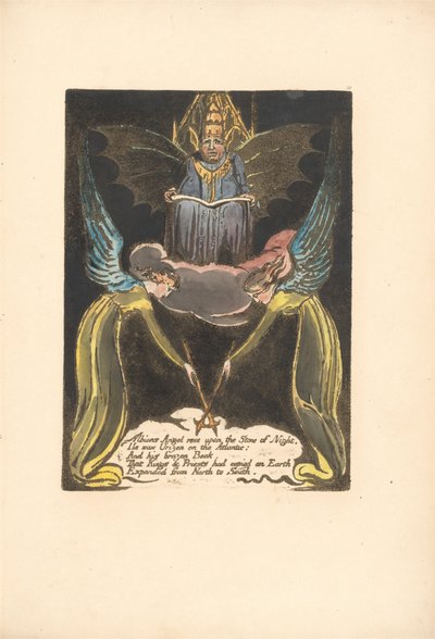 Europa. Una Profecía, Placa 12, El Ángel de Albión se Levantó... (Bentley 14) de William Blake
