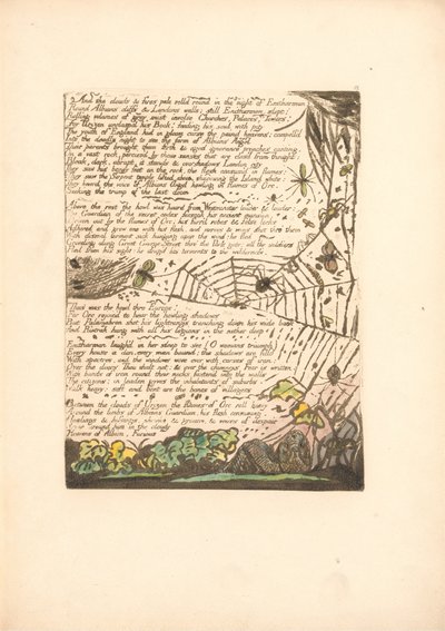 Europa. Una Profecía, Lámina 14, Y las nubes y fuegos . . . .  (Bentley 15) de William Blake