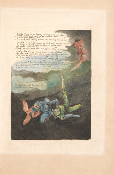 Europa. Una Profecía, Placa 4, A Regañadientes Miro Hacia Arriba... (Bentley 5) de William Blake