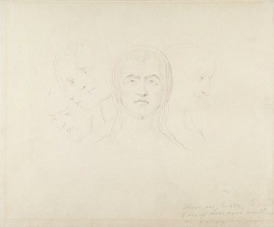 Cinco cabezas visionarias de mujeres, c.1820 de William Blake