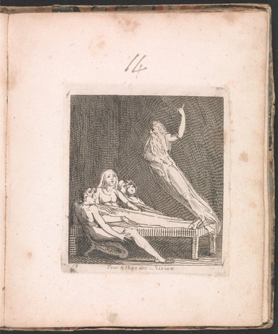 Para Niños. Las Puertas del Paraíso, Placa 15, Miedo y esperanza son -- Visión de William Blake