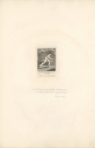Para los Sexos - Las Puertas del Paraíso, Lámina 16, El Viajero se apresura en la Tarde de William Blake