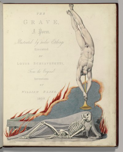 Frontispicio de "La tumba" de Robert Blair, grabado por Louis Schiavonetti de William Blake