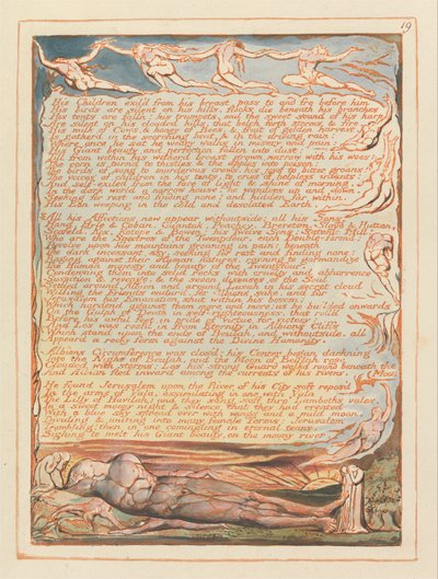 Jerusalén, Placa 19, Sus hijos exiliados de su pecho... de William Blake