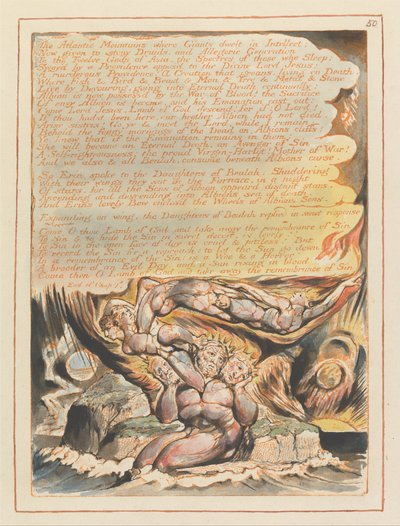 Jerusalén, Placa 50, Las Montañas del Atlántico... de William Blake