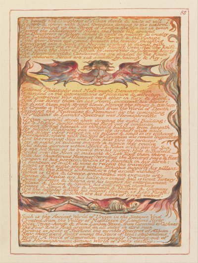 Jerusalén, lámina 58, En belleza las hijas de Albion... de William Blake