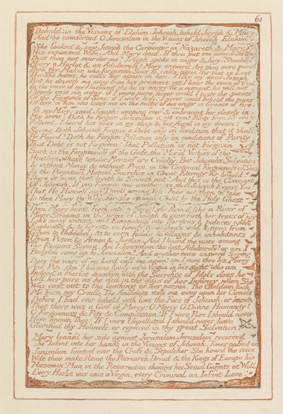 Jerusalén, lámina 61, He aquí - en las visiones de Elohim Jehová... de William Blake