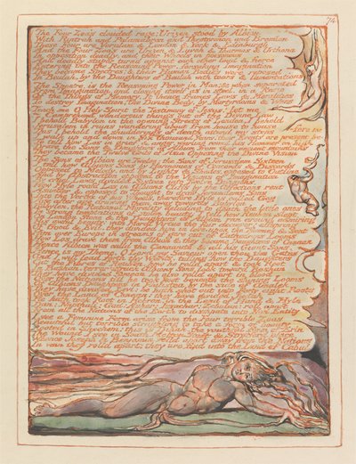 Jerusalén, Lámina 74, La rabia nublada de los Cuatro Zoa.... de William Blake