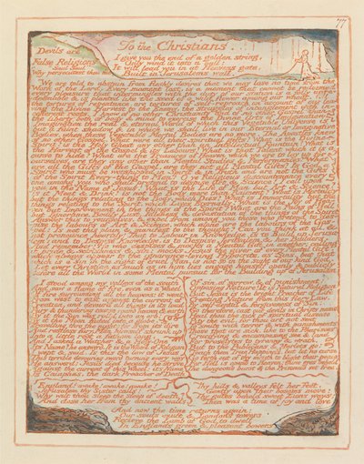 Jerusalén, Lámina 77, A los Cristianos.... de William Blake