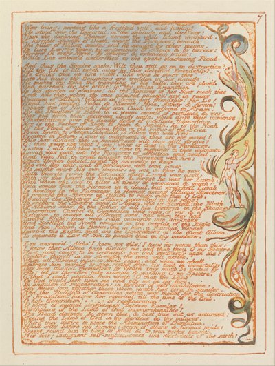 Jerusalén, lámina 7, Estaba vivo - jadeando... de William Blake