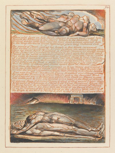 Jerusalén, Placa 94, Albion yace frío en su Roca de William Blake