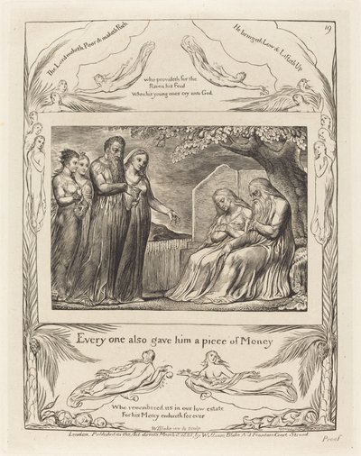Job aceptando caridad de William Blake