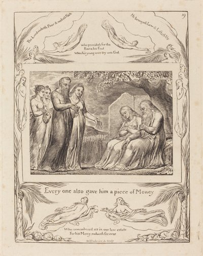 Job aceptando la caridad de William Blake
