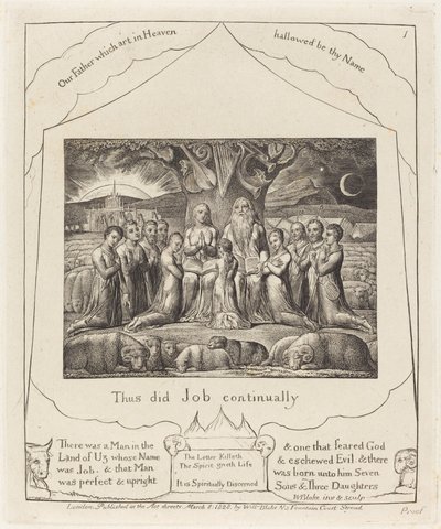 Job y su familia de William Blake