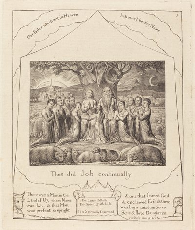 Job y su familia de William Blake