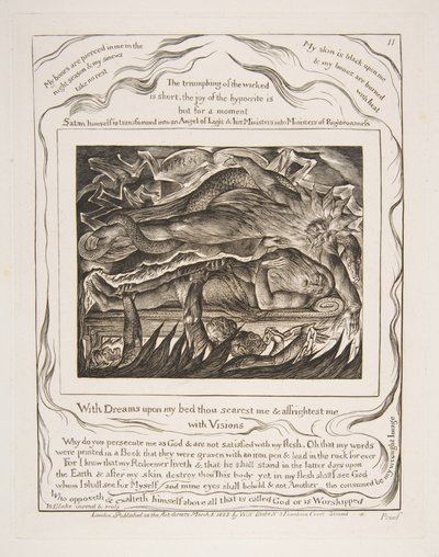 Los sueños malvados de Job, de Ilustraciones del Libro de Job, 1825-26 de William Blake