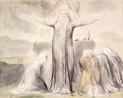El Sacrificio de Job: Y mi siervo Job orará por vosotros de William Blake