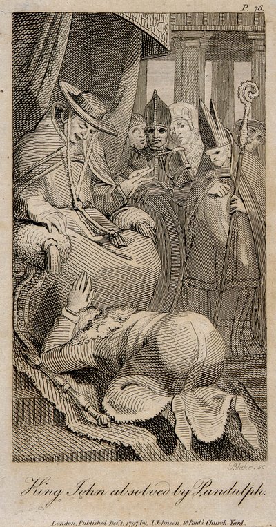 El Rey Juan absuelto por Pandulfo Después de Henry Fuseli, 1798 de William Blake