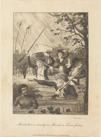 Marcha a través de un Pantano en Tierra Firme de William Blake