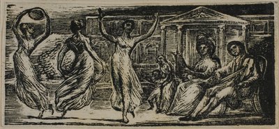 Menalcas Observando a Mujeres Bailar, de Las Églogas de Virgilio de William Blake