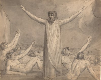 Moisés deteniendo la plaga (?) [recto] de William Blake