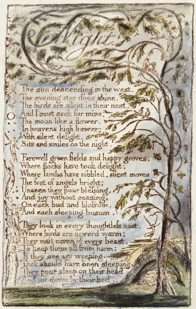 Noche, 1789 de William Blake