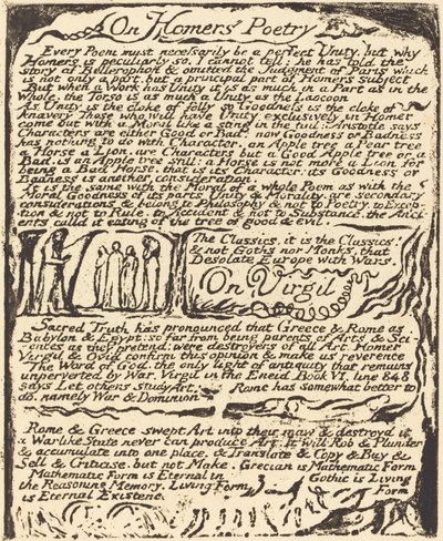 Sobre la poesía de Homero (y) Sobre Virgilio de William Blake