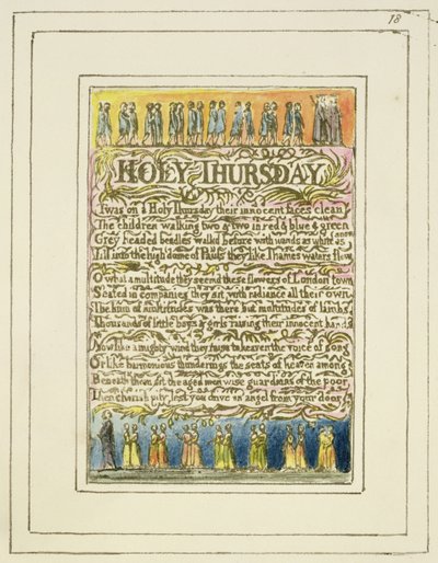 Jueves Santo: placa 18 de Canciones de Inocencia y de Experiencia (copia R) c.1802-08 de William Blake