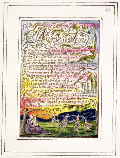 Canción de la enfermera: placa 24 de Canciones de Inocencia y de Experiencia (copia R) c.1802-08 de William Blake