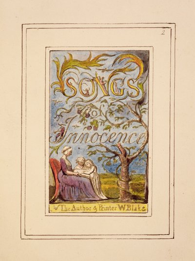 Página de título de Canciones de Inocencia: placa 2 de Canciones de Inocencia y de Experiencia (copia R) c.1802-08 de William Blake