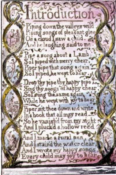 Introducción: placa 3 de Canciones de Inocencia y de Experiencia (copia R) c.1802-08 de William Blake